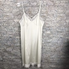 Vintage Ivory Slip Dress with Lace Detailing on the Bust  Bottom Hem Size 38