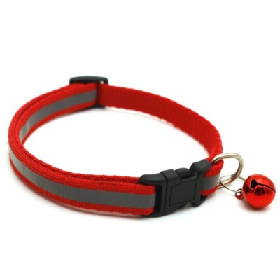 Reflective Nylon Cat Safety Collar with Bell for Cat Kitten Small Dog adjustable