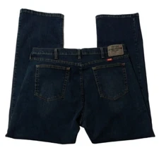 Wrangler Premium Quality Jeans Mens 36 x 32 Dark Wash Boot Cut Denim Jeans