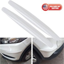2pcs Car Front Rear Bumper Guard Protector Anti-collision Strip Sticker White 2pcs Car Front Rear Bumper Guard Protector Anti-collision Strip Sticker White