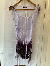 CBR Boho Short Ruched Dress - Size Small - Lilac/Purple   BNWT