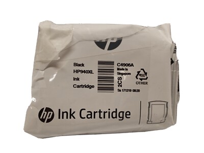 HP 940XL Black Ink Cartridge C4906A Genuine - New No Box - Ripped