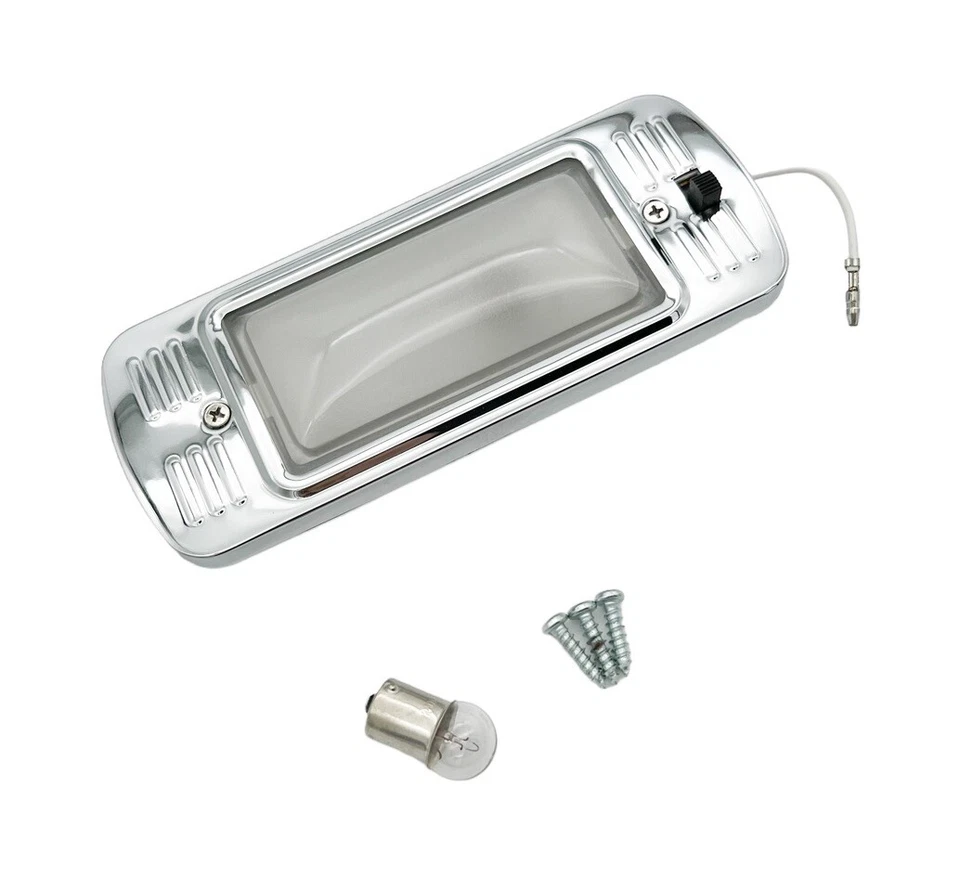 Conjunto de lámpara de luz domo cromada para camioneta Chevy GMC 1947-1955 primera serie Foto 2 de 4