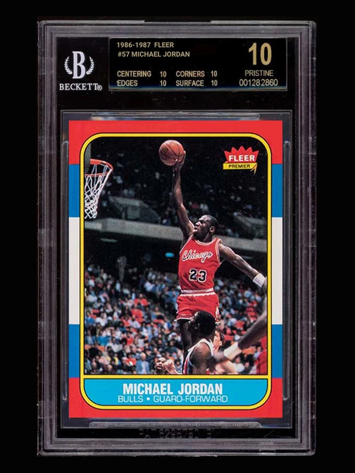 1986-87 Fleer Michael Jordan RC ART POSTER! beckett FRAMED 45x61cm SALE!! - Image 2 of 3