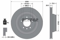 2X Textar Bremsscheibe Hinterachse U.A. FüR Audi, Porsche, VW