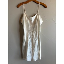 Victoria's Secret Ivory 100 Silk Slip Dress Mini Chemise Side Slit Medium NWT
