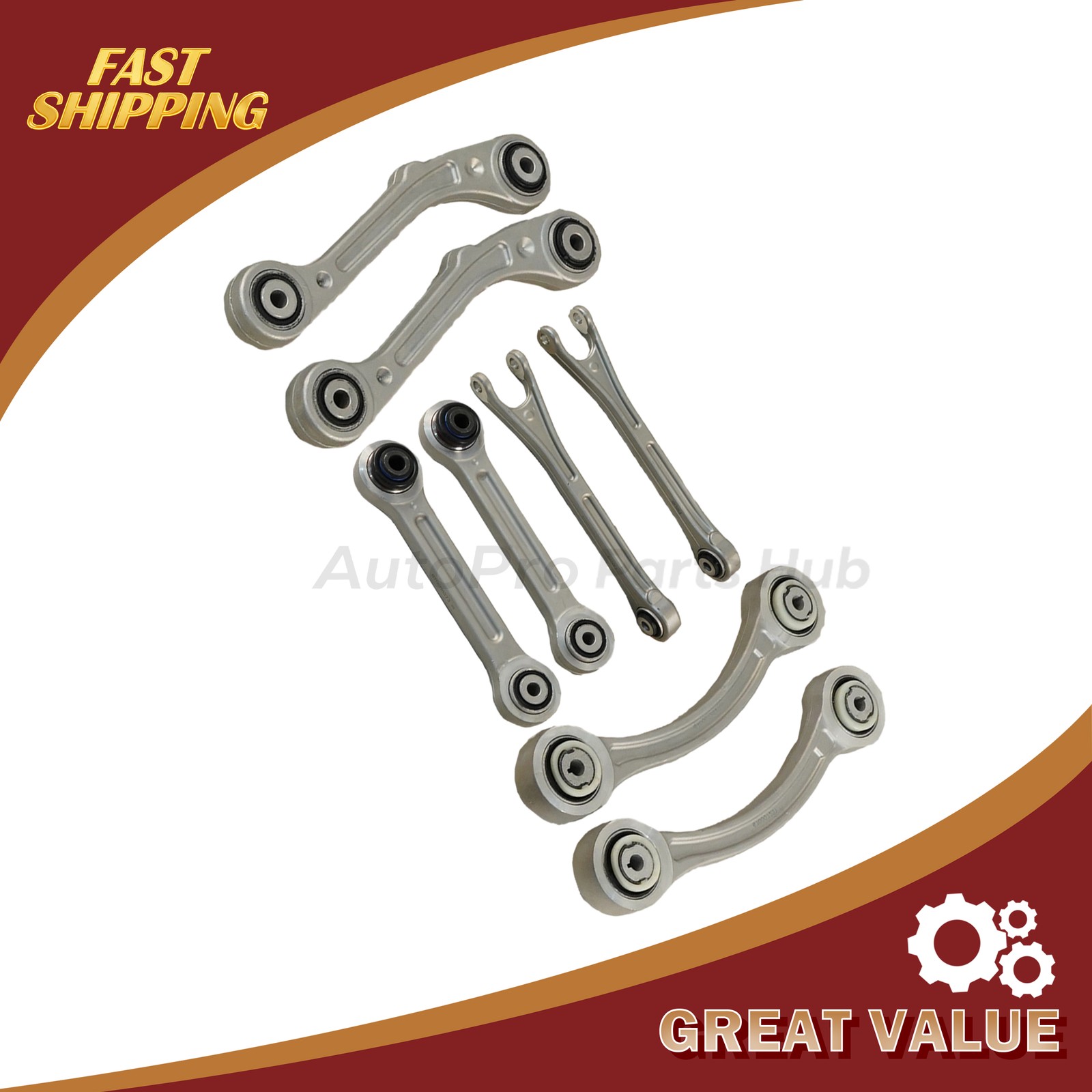 NEW 8PCS Fit Maserati Ghibli Quattroporte 14-16 Rear Suspension Control Arm Set