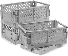4 Pcs Collapsible Storage Crates, 10x6.5x4 inches Space-Saving Folding