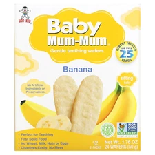Baby Mum-Mum, Gentle Teething Wafers, Banana, 12 Packs, 2 Wafers Each