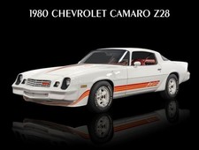 1980 Chevrolet Camaro Z28 In White Orange New Metal Sign 9x12 Free Ship