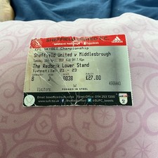 2017/18 SHEFFIELD UNITED 2-1 MIDDLESBROUGH CHAMPIONSHIP 10.04.18 TICKET