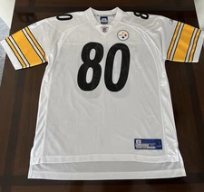 Reebok Pittsburgh Steelers Jersey (Plaxico Burress #80) White Men’s Size XLarge