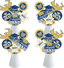2026 Graduation Party Decorations - 24 Pcs Class of 2026 Congrats Blue Gold