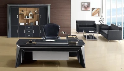 Moderner Chesterfield-Gartenstuhl aus Leder in Schwarz - Bild 1 von 4