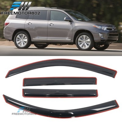 For 08-13 Toyota Highlander In-Channel Window Visor Side Door Rain Deflector 4PC