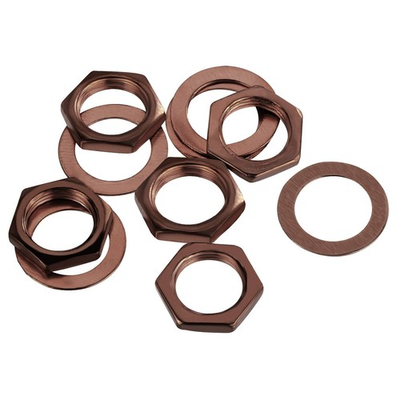 #ad 5 Set Guitar Nut and Washers M9 Guitar Input Output Jack Socket Nut Copper $13.62