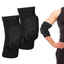 1 Pair Volleyball Elbow Pads, Black Arm Brace Ventilate Sport Elbow Protector
