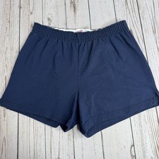 Vintage Soffe Cheerleading Shorts Womens Small Made in USA Navy Blue 3" Inseam