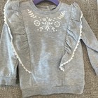Little Me 2 Piece Gray & White Floral Long Sleeve Sweatshirt & Pants Set 24M — photo 2