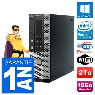 PC Dell Optiplex 990 SFF Intel G840 RAM 16Go Festplatte 2To Windows 10 Wifi