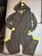 Boys XL 14 Cat Jack Dinosaur One Piece Hooded Pajamas Sleepwear NWT