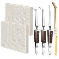 Gisafai 6 Pcs Jewelry Soldering Kit Include 2 Honeycomb Ceramic Block 1 Copper T