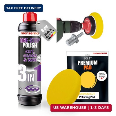 menzerna 3in1 Polishing Set I One-Step Polish 8 oz I Medium Cut Pad
