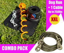 XXL Super Heavy Duty Dog Tie Out Stake and Tie Out Cable - 250lbs - Up to 40ft