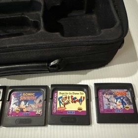 Sega Game Gear Handheld Portable Console/System w Bag 13 Games Powers On