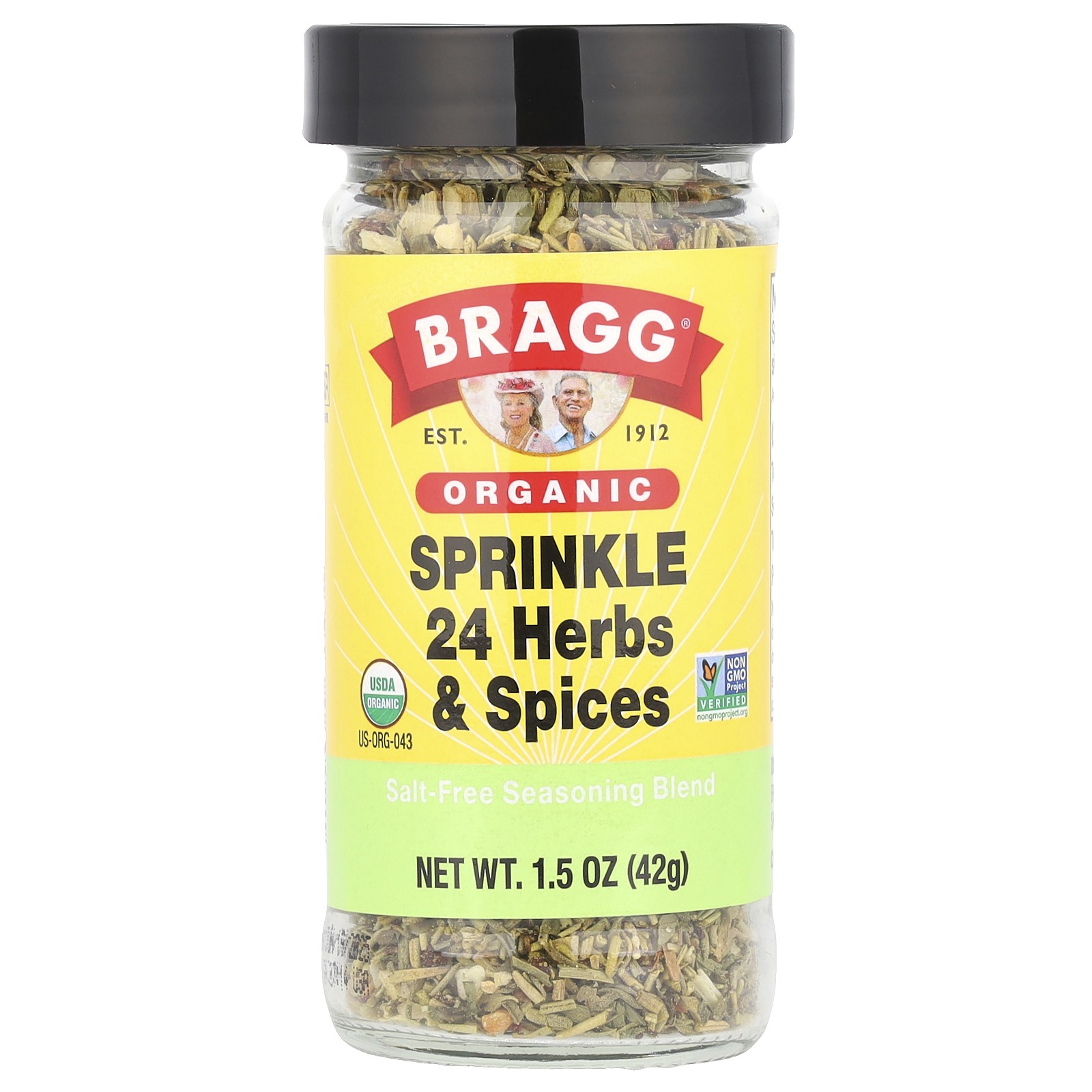 Органическая, посыпанная 24 травами и специями смесь приправ без соли, 1,5 унции (42 г)
