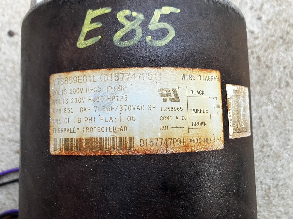 Trane D157747P01 oem condenser fan motor Y7S859E01L 850rpm Same