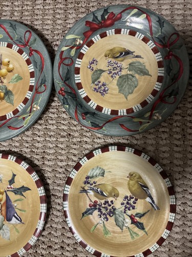 Set of 8 Lenox Winter Greetings Everyday 10.5” Dinner Plates 8.5” Salad Plates - Picture 4 of 9