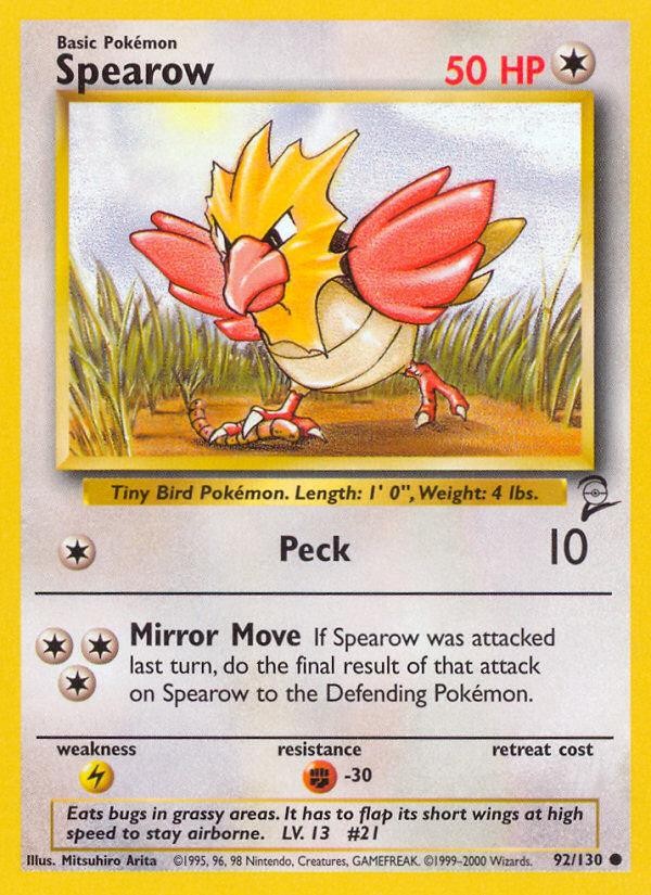 Pokemon Spearow (92/132) Base Set 2 HP