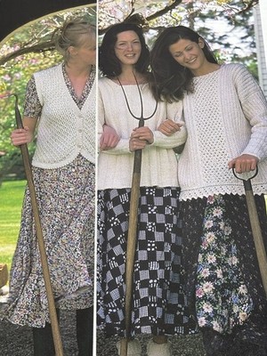 Summer Knits Cotton Gothic Knitting Pattern 3 Designs Pullovers Vest Book Pages