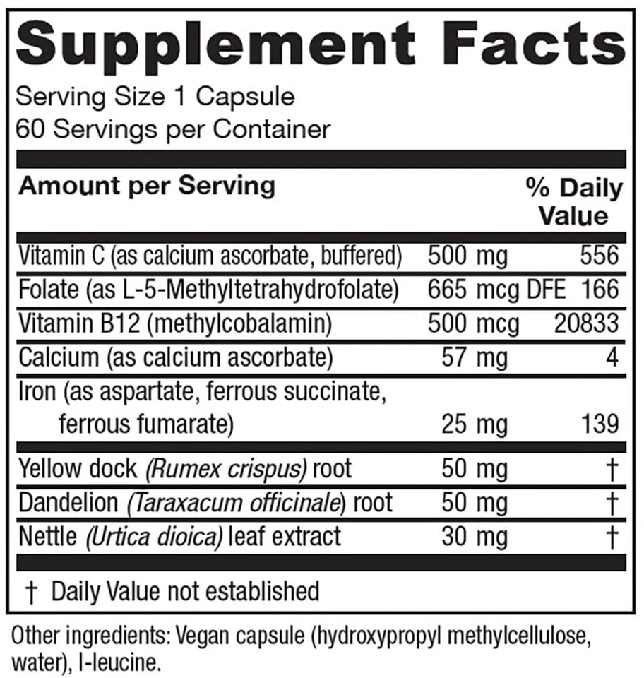 Iron Extra Nutritional Supplement For Red Blood Cell Support With Vitamin C 6... - Image 2 of 4