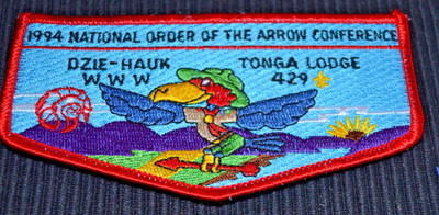 BOY SCOUT  PATCH:1994 NATIONAL ORDER OF THE ARROW CONFERENCE OZIE-HAUK TONGA LOD