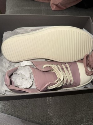 Rick Owens Dusty Pink Womens Casual Sneakers Round Toe Solid Pattern