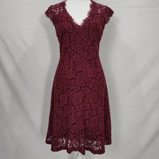Wishlist Burgundy Lace Overlay Midi Dress Small Fairy Grunge Office Career