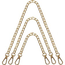 3 Pack 16",36",48" Gold Purse Chain Strap Bag Chains for Handbags
