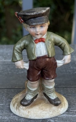 Wagner & Apel German Porcelain Boy Figurine Made In Germany Pockets Out 5 
