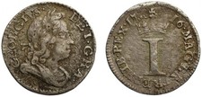 George I 1716 silver Penny, stop after date