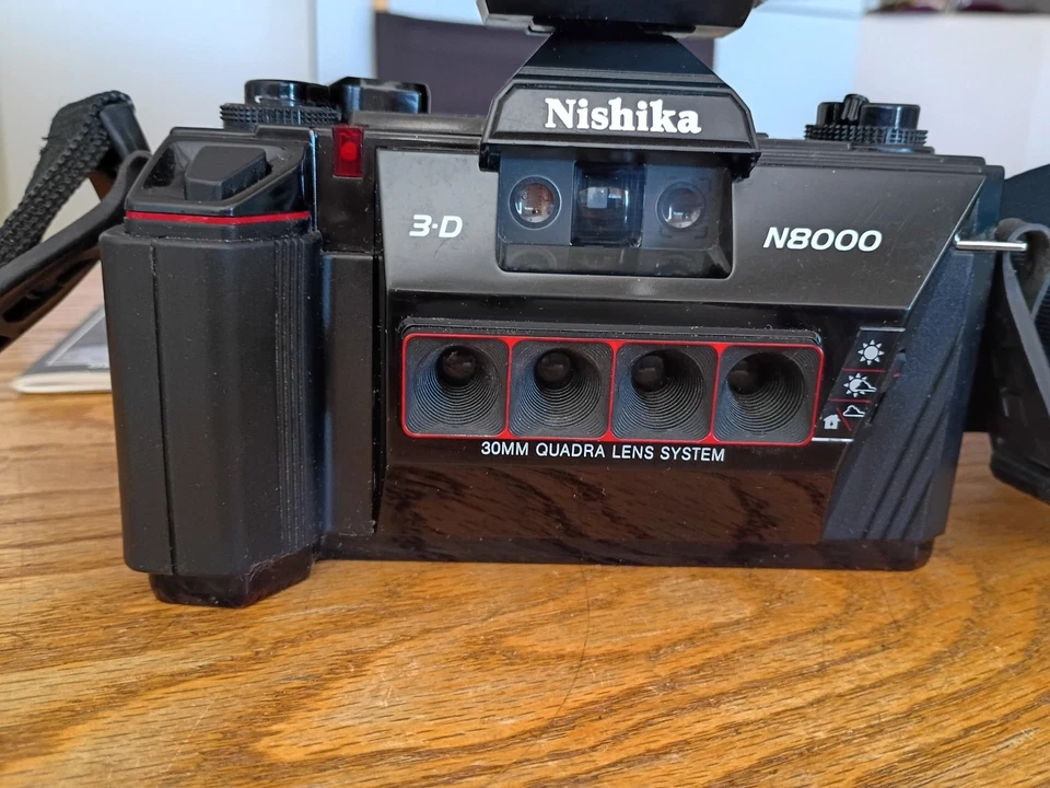 Cámara lenticular 3D Nishika N8000 35 mm, flash, manuales para piezas no funciona Foto 3 de 4