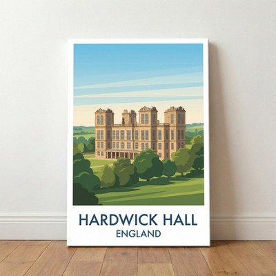 Hardwick Hall, England Reise Poster Giclée Leinwandbild