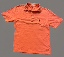 Johnnie-O West Coast Prep Short Sleeve Polo Shirt Orange Logo Medium JBHS