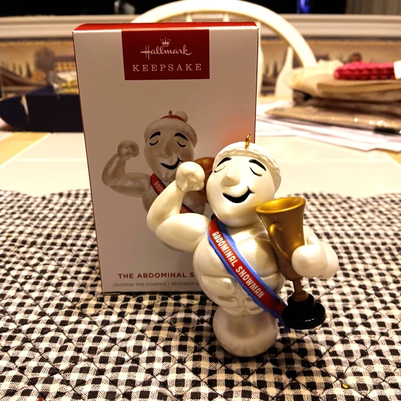 HALLMARK THE ABDOMINAL SNOWMAN 2024 CHRISTMAS KEEPSAKE ORNAMENTS SIX PACK ABS