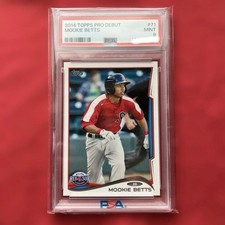 Graded 9 2014 Topps Mookie Betts Rookie Card. rookie card picture