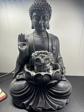19in Tranquil Meditating Buddha Garden Statue Water Fountain Decor Light Up