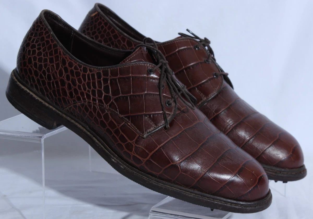 Allen Edmonds Springhill Golf Shoes Mens 9 D Black Leather Soft Spikes READ Allen Edmonds Golf Shoes for Men with Upper Leather for sale  main image 3