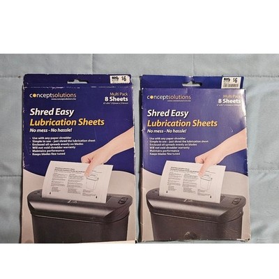 2 Pack Concept Solutions Shred Easy Lubrication Sheets 16 Total Sheets 6x8.5 in