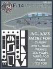 Furball 1/48 scale F-14 Canopy & Wheel Hub Vinyl Mask Set for Tamiya - FMS-028